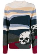 Alexander Mcqueen Skull Motif Knit Jumper - Blue