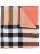 Burberry - House Check Scarf - Men - Linen/flax - One Size, Yellow/orange, Linen/flax