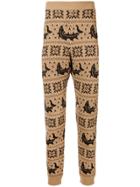 Gucci Embroidered Knitted Trousers - Brown