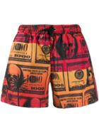 Philipp Plein Dollar Print Swim Shorts - Orange
