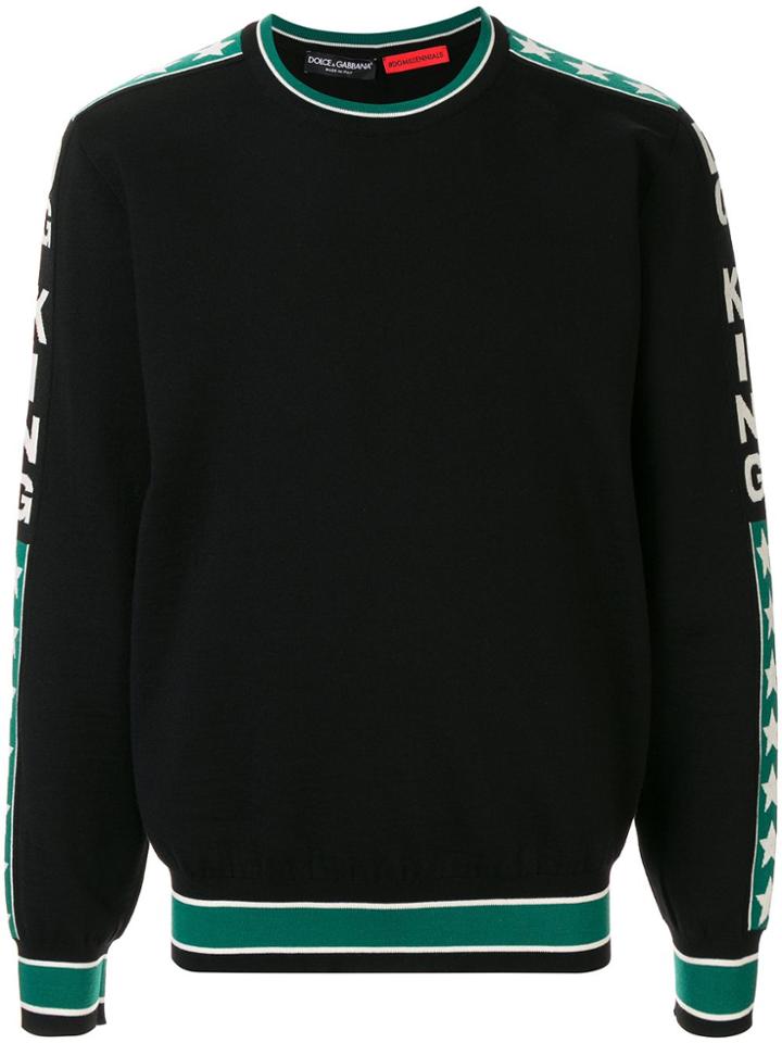 Dolce & Gabbana Striped Trim Jumper - White