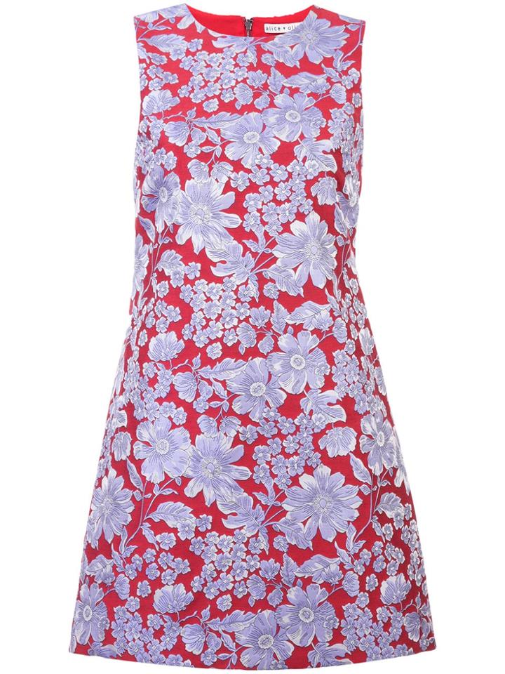 Alice+olivia Floral Print Mini Dress - Red