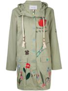 Mira Mikati Embroidered Hooded Coat - Green
