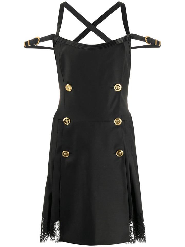 Versace Bondage Accent Dress - Black