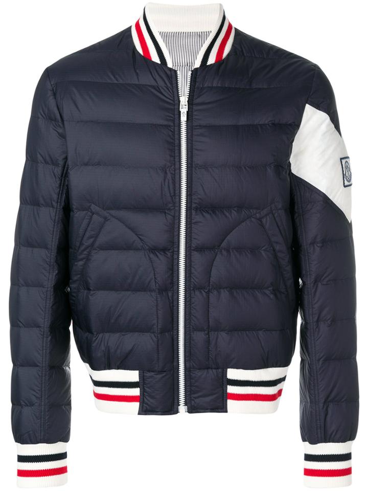 Moncler Gamme Bleu Padded Down Bomber Jacket - Blue