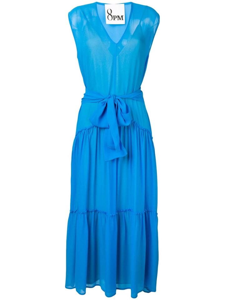 8pm Belted Maxi Dress - Blue