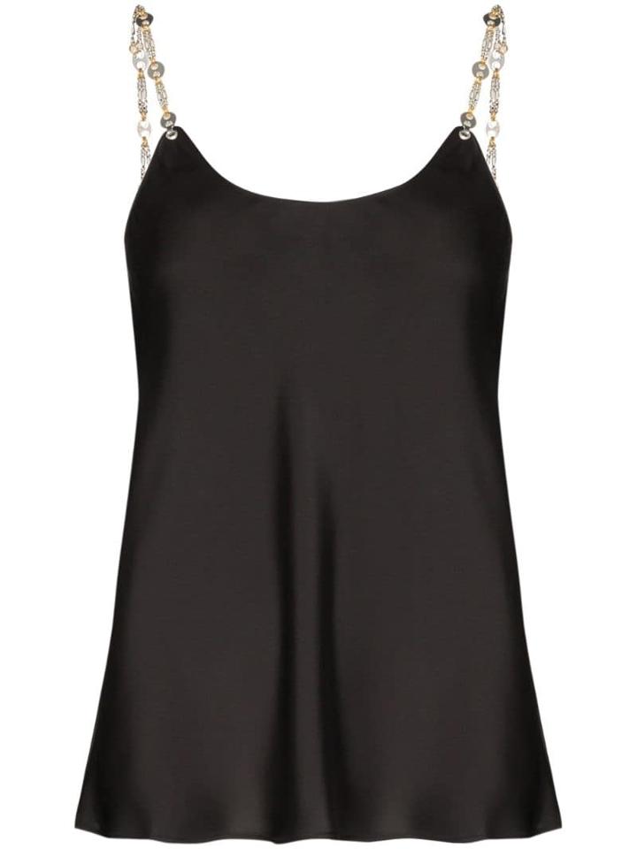 Paco Rabanne Chain Strap Sleeveless Blouse - Black