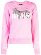 Amiri Leopard Detail Sweatshirt - Pink