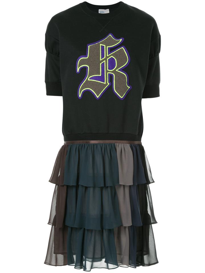 Kolor Sweatshirt Contrast Dress - Black