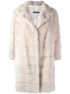 Simonetta Ravizza 'barc' Fur Coat, Women's, Size: 44, Nude/neutrals, Silk/mink Fur