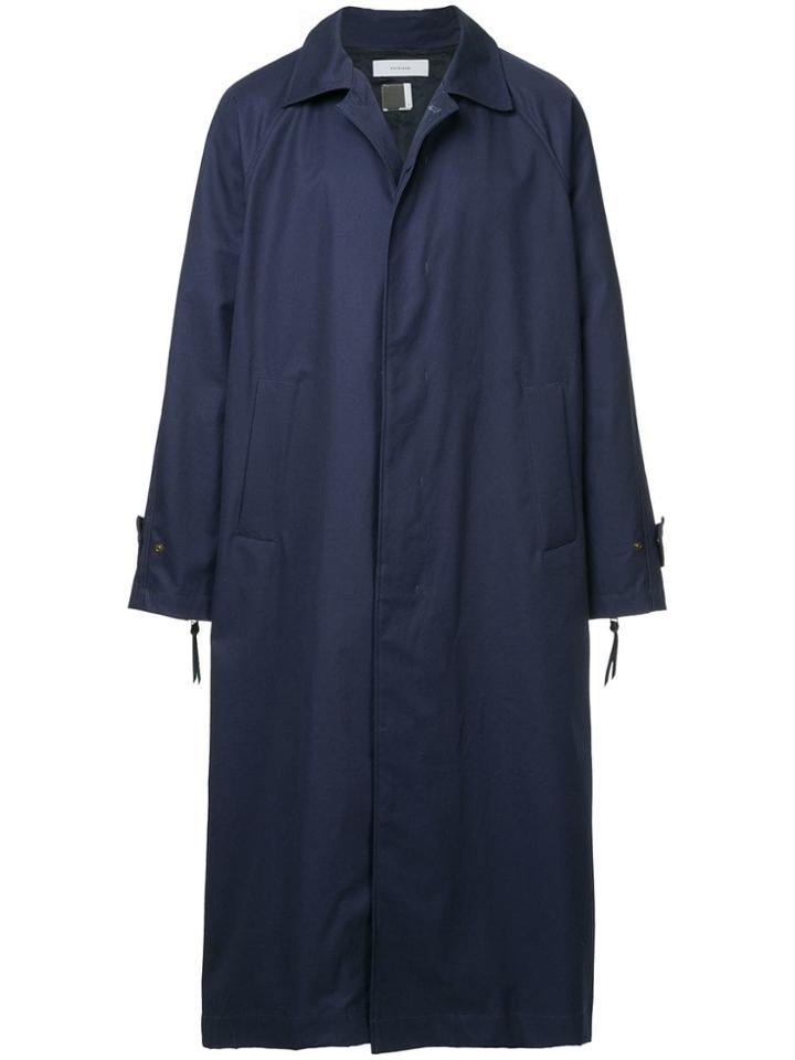 Facetasm Oversized Single Breasted Coat - Blue