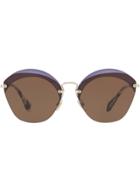 Miu Miu Eyewear Hooded Sunglasses - Purple