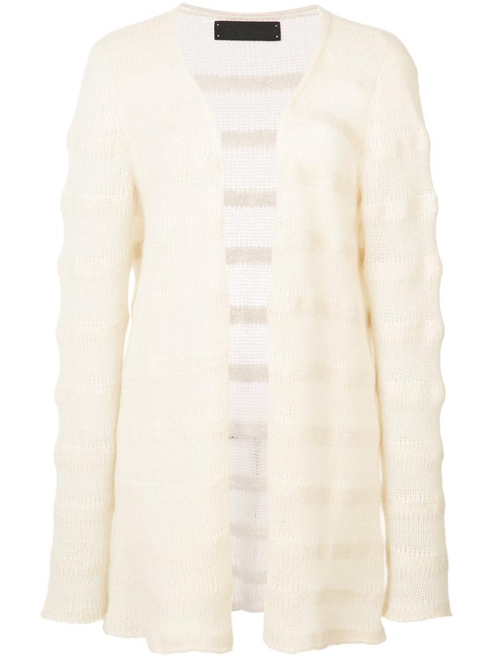 The Elder Statesman - Mr. Simple Long Cardigan - Women - Cashmere - M, White, Cashmere
