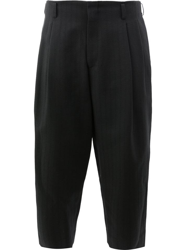 Comme Des Garçons Homme Plus Wide Cropped Trousers - Black