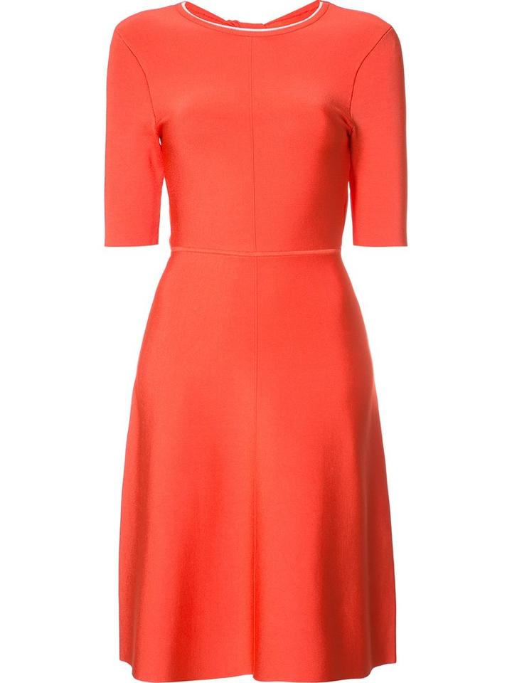 Victoria Victoria Beckham Flared Dress, Women's, Size: 12, Red, Viscose/nylon/spandex/elastane