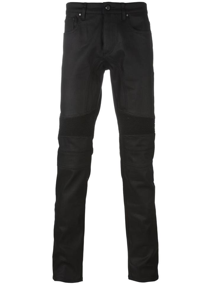Belstaff Ribbed Detail Skinny Jeans, Men's, Size: 34, Black, Cotton/spandex/elastane