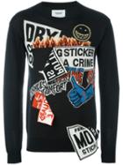 Doublet Logo Sticker Sweatshirt, Men's, Size: Small, Black, Wool