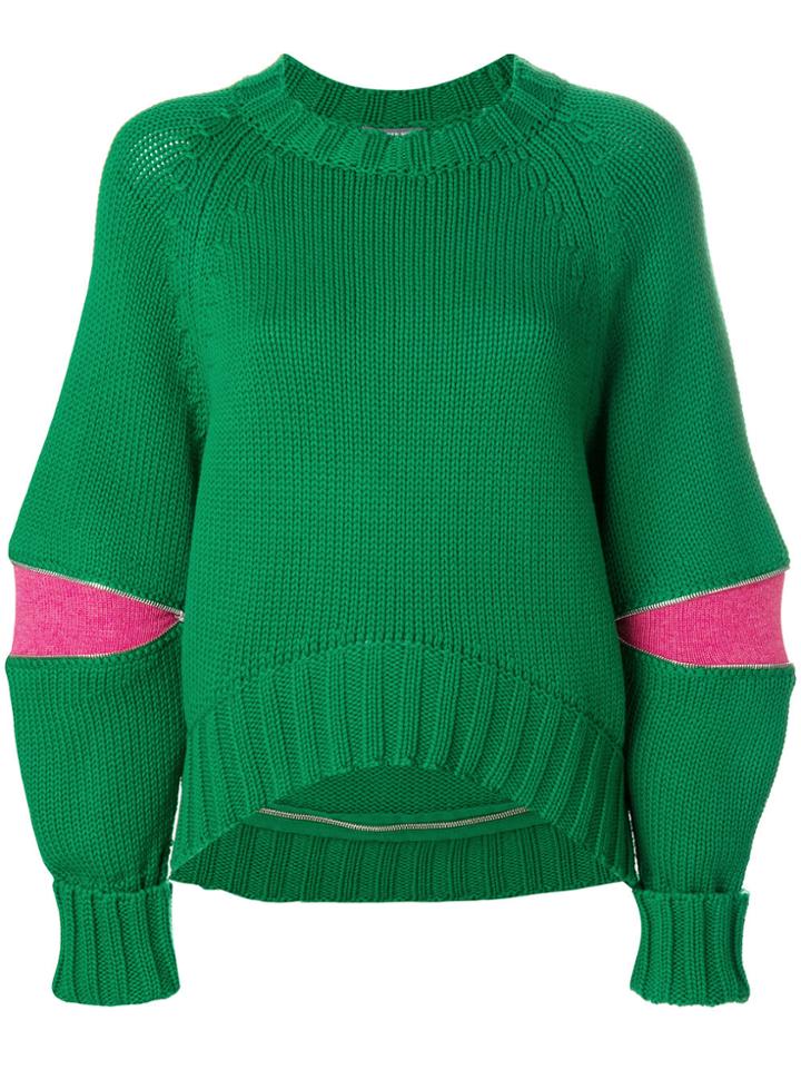 Alexander Mcqueen Cut-out Detail Sweater - Green