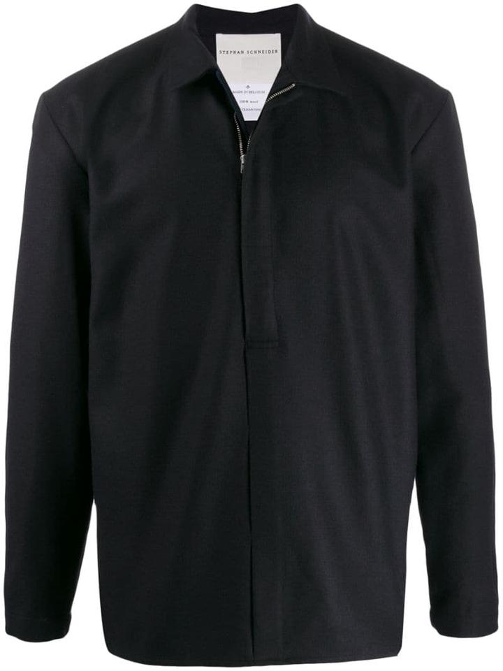 Stephan Schneider Front Zipped Shirt Jacket - Black