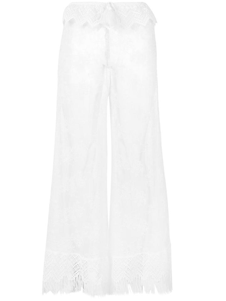 Ermanno Scervino Sheer Lace Beach Trousers - White