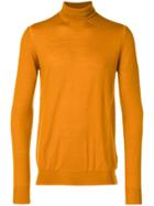 Paolo Pecora Turtle-neck Fitted Sweater - Yellow & Orange