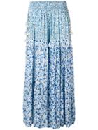 Poupette St Barth Printed Tassel Palazzo Pants - Blue