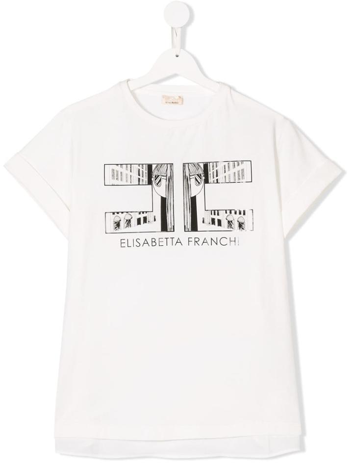 Elisabetta Franchi Kids Comic Print T-shirt - White