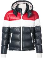 Thom Browne Downfilled Three Panel Leather Ski Jacket With Front Zip &