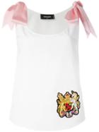 Dsquared2 Ribbon-tie Shoulder Camisole, Women's, Size: 40, White, Cotton/viscose/polyester