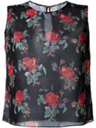 Saint Laurent Rose Print Tank Top
