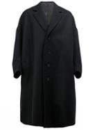 Oversized Mid Coat, Men's, Black, Polyester/cupro/wool, Christopher Nemeth
