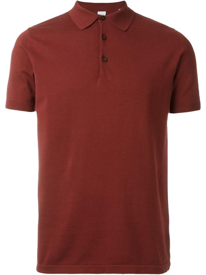 Aspesi Short Sleeve Slim Fit Polo Shirt, Men's, Size: 50, Red, Cotton