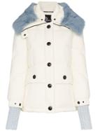 Moncler Grenoble Carezza Shearling Collar Padded Jacket - White