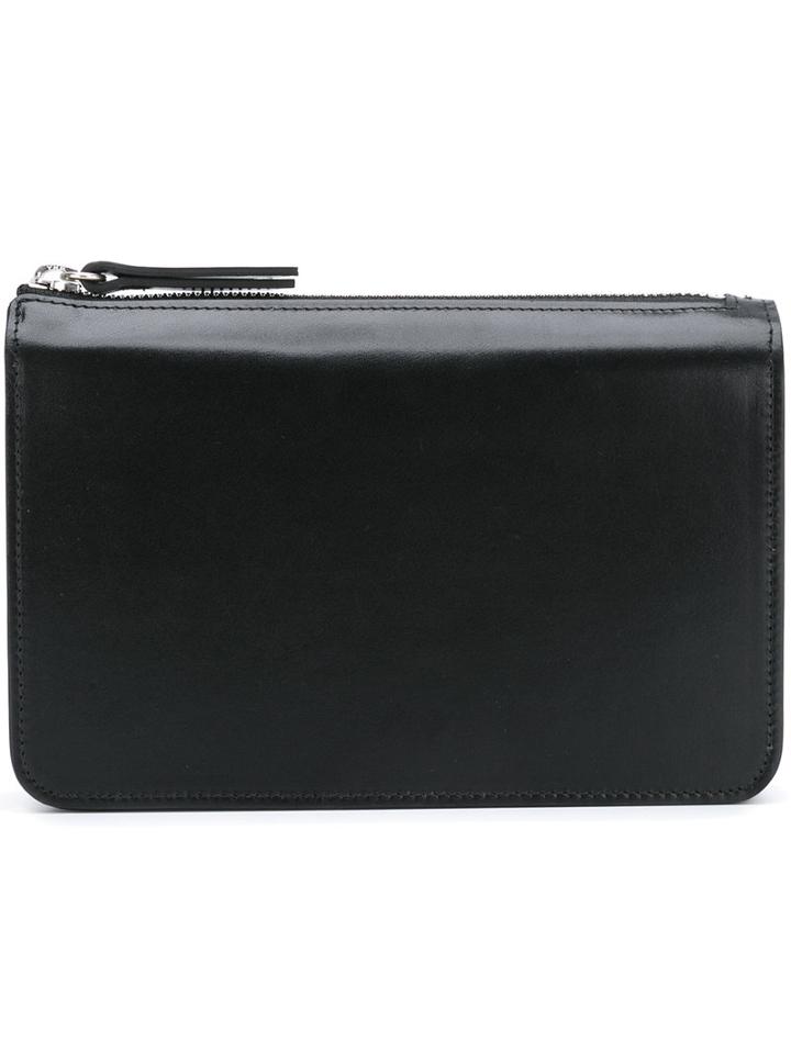 Maison Margiela Zip Top Clutch, Women's, Black, Leather