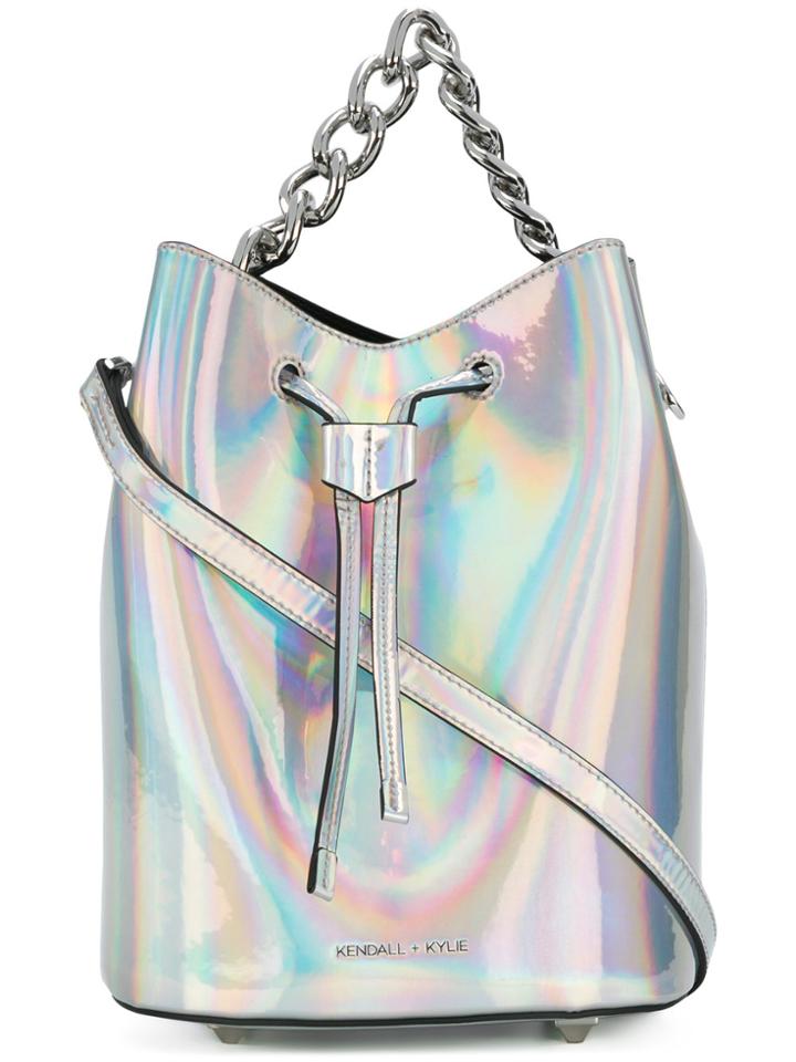 Kendall+kylie Metallic Bucket Bag - Grey