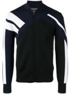 Neil Barrett Panelled Intarsia Bomber Jacket, Men's, Size: Large, Black, Nylon/viscose