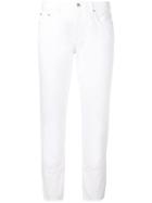 Msgm Slim Fit Cropped Jeans - White