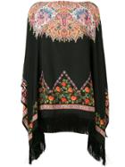Etro Patterned Poncho Top - Black