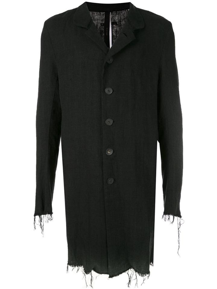 Army Of Me Frayed Single-breasted Coat - Black