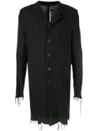 Army Of Me Frayed Single-breasted Coat - Black