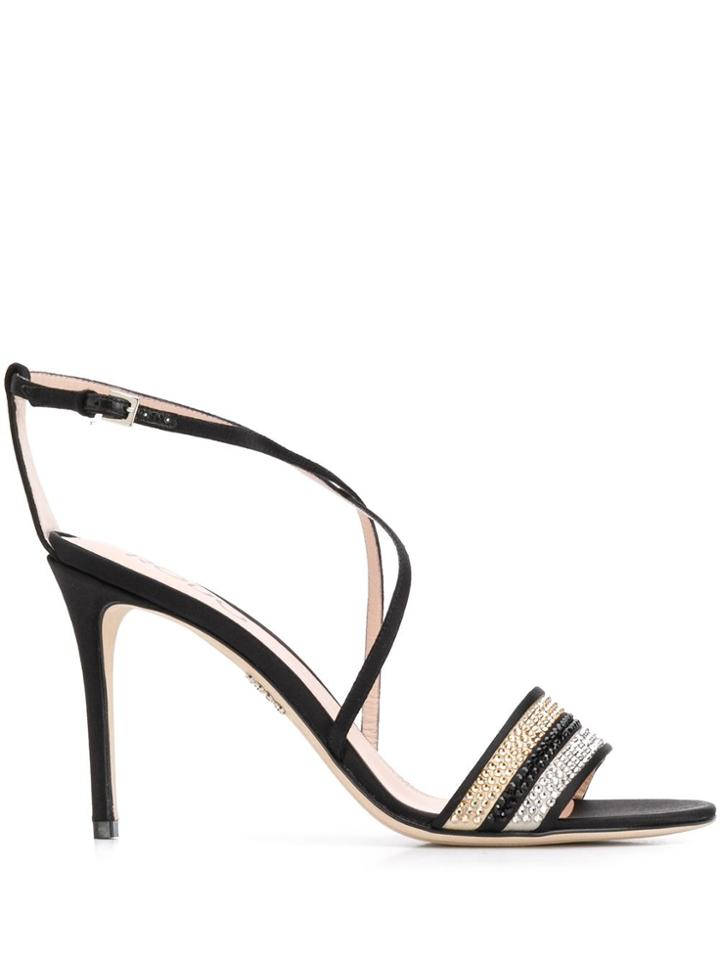 Rodo Rhinestone Embellished Sandals - Black