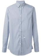 Dsquared2 Pinstripe Shirt, Men's, Size: 50, Blue, Cotton/polyamide/spandex/elastane