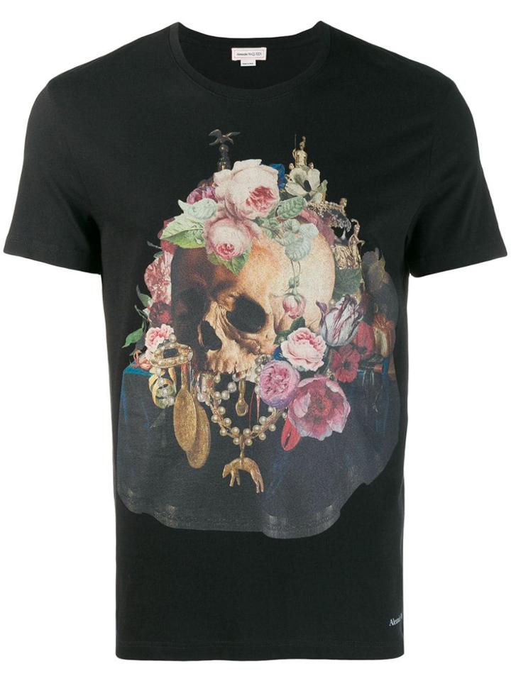 Alexander Mcqueen Still Life Skull T-shirt - Black