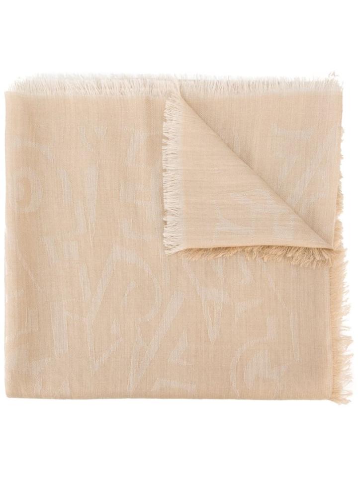 Salvatore Ferragamo Printed Scarf, Women's, Nude/neutrals, Silk/wool