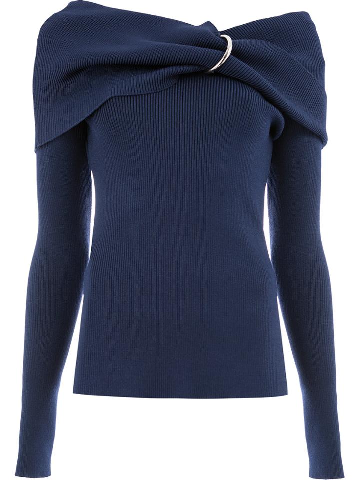 Monse Gathered Off The Shoulder Sweater - Blue