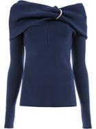 Monse Gathered Off The Shoulder Sweater - Blue