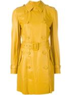 Desa Collection Double Breasted Trench Coat, Women's, Size: 40, Yellow/orange, Leather