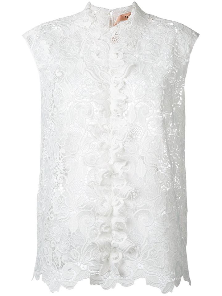 No21 Embroidered Top - White