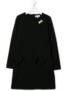 Simonetta Teen Ruffle-trimmed Shift Dress - Black