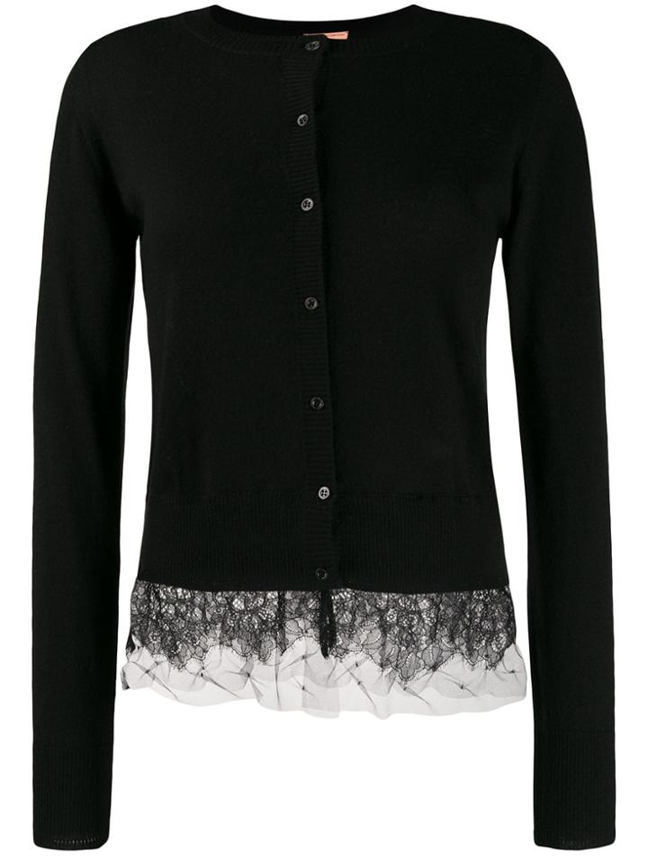Ermanno Scervino Lace Hem Cardigan - Black